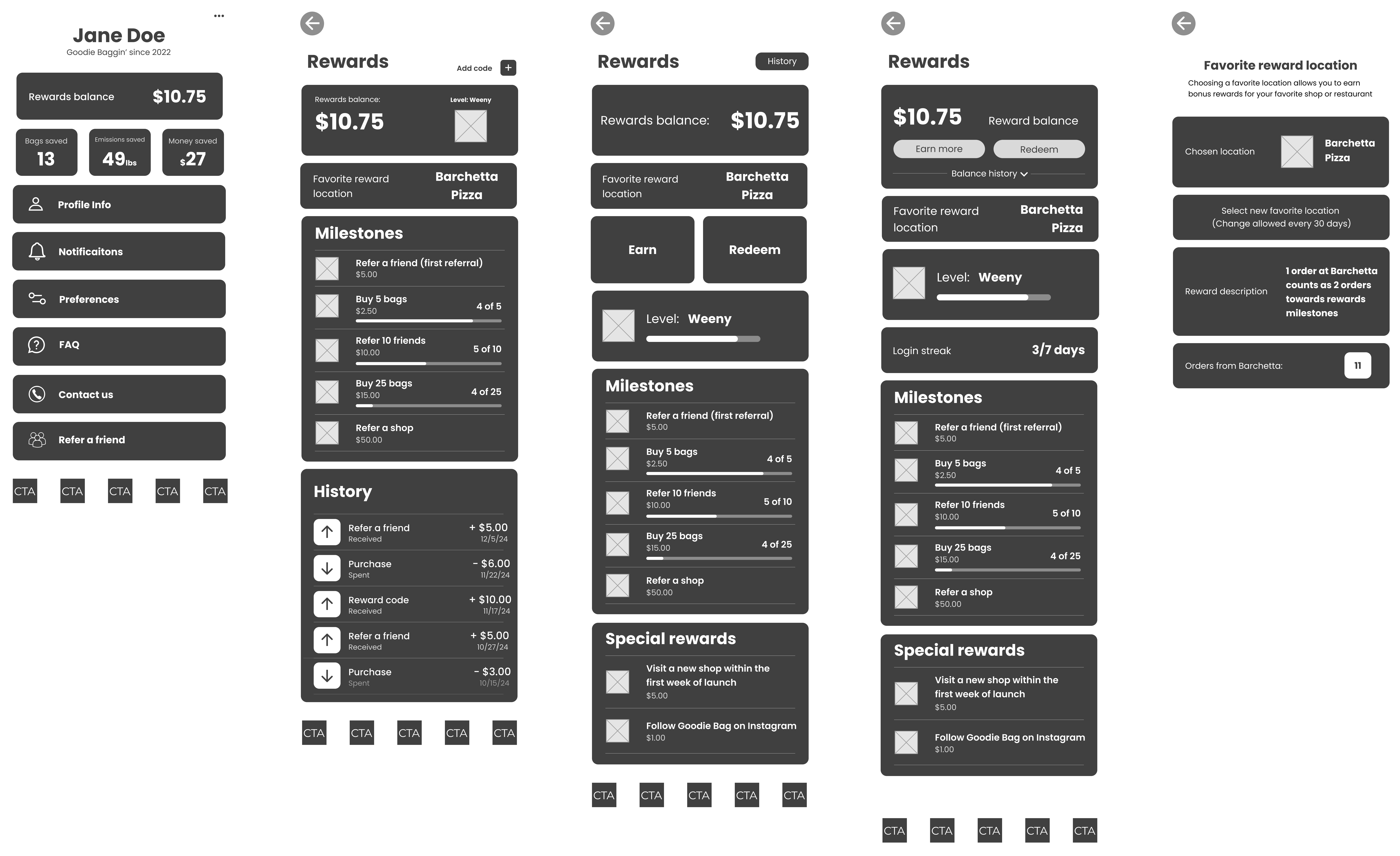 Low-fidelity wireframe